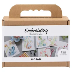 Mini DIY Kit Broderi, Malerier med broderi