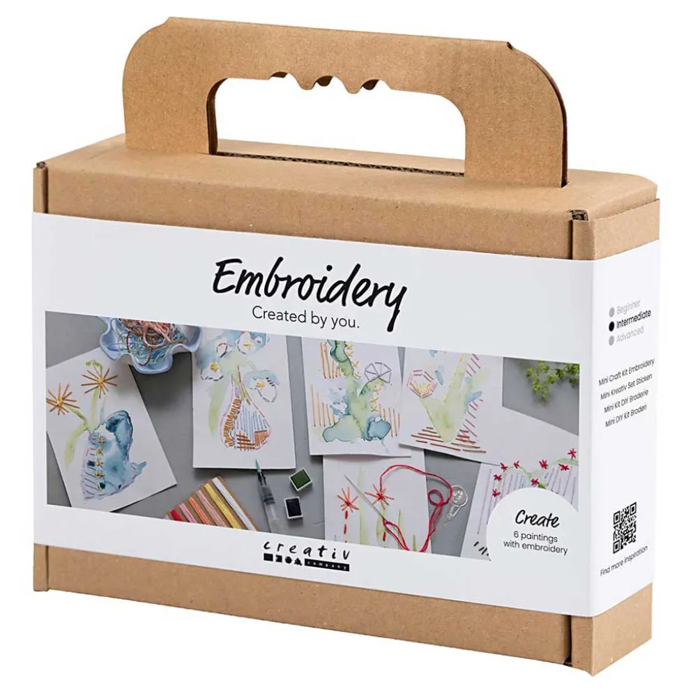 Mini DIY Kit Broderi, Malerier med broderi