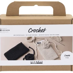 Mini DIY Kit Hækle, Taske med rose