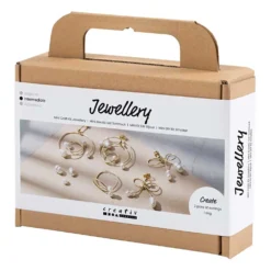 Mini DIY Kit Smykker, Øreringe med wire, forgyldt