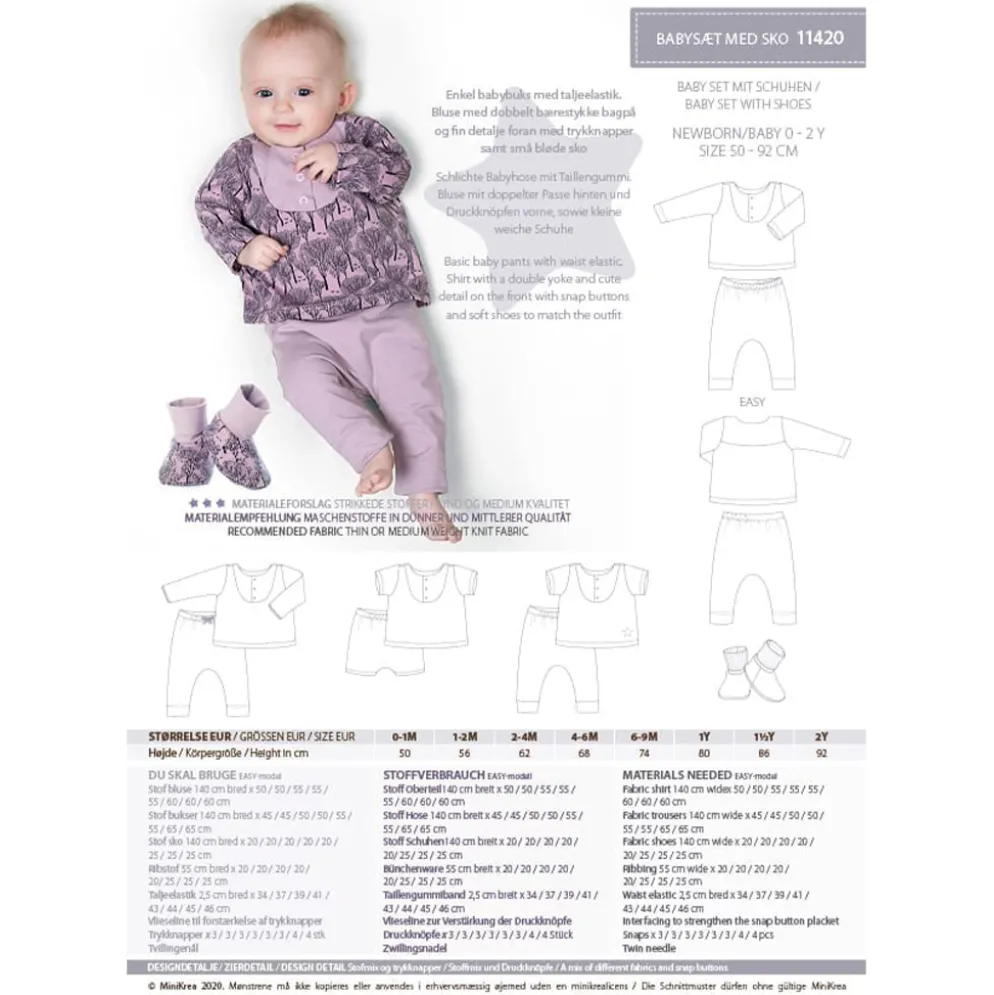 Minikrea Babysæt m/sko 50-92