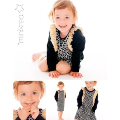 Minikrea Kjole m/flæser 0-10år