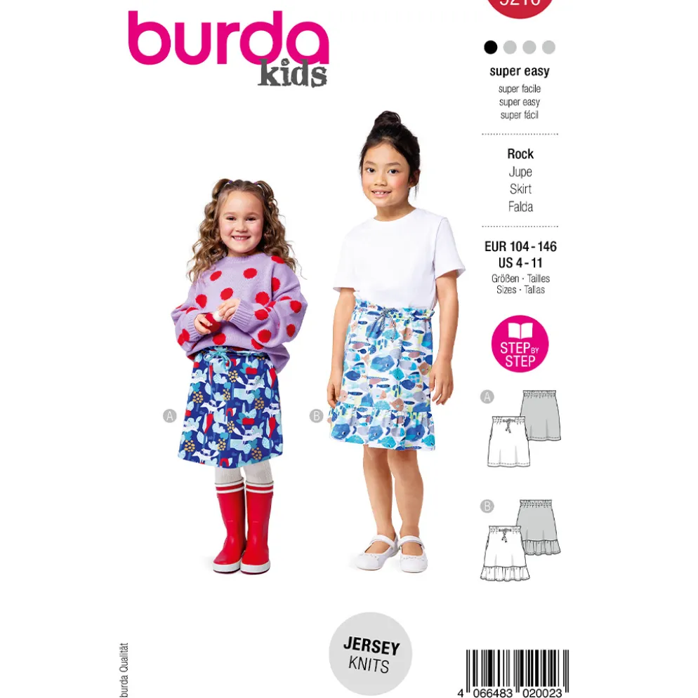 Miniskørt Burda Kids 9210 str. 104-146