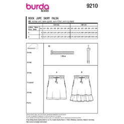 Miniskørt Burda Kids 9210 str. 104-146