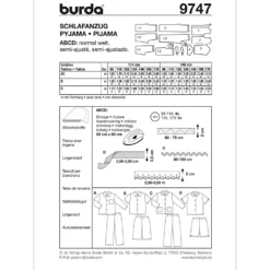 Nattøj Burda Kids 9747 str. 98-170