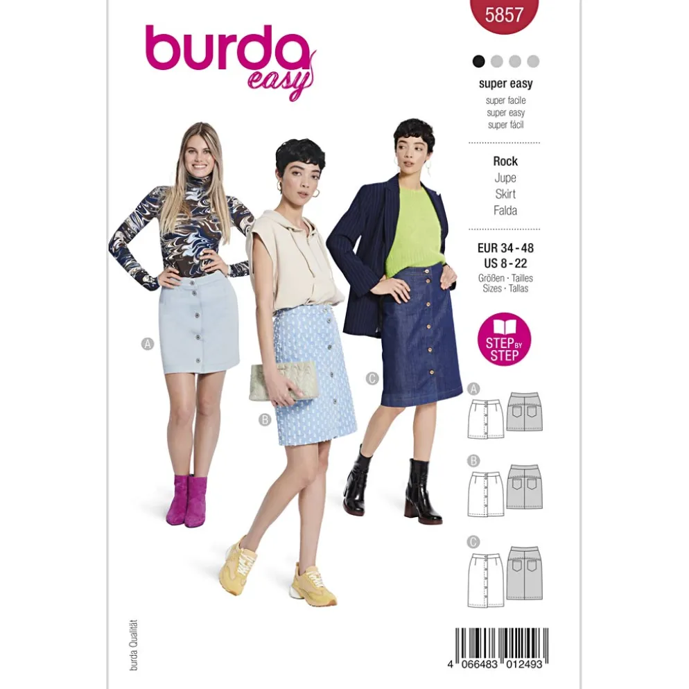 Nederdel Burda 5857 str. 34-48