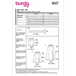 Nederdel Burda 6027 str. 34-48