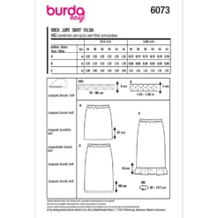 Nederdel Burda 6073 str. 34-44