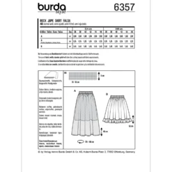 Nederdel Burda 6357 str. 36-46