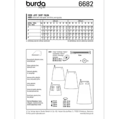Nederdel Burda 6682 str. 36-50