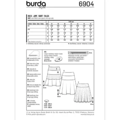 Nederdel Burda 6904 str. 34-46