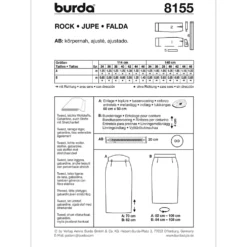 Nederdel Burda 8155 str. 34-46