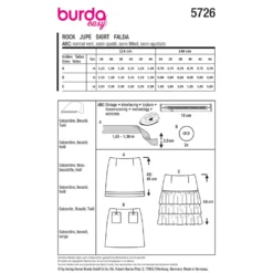 Nederdel Burda 5726 str. 34-44