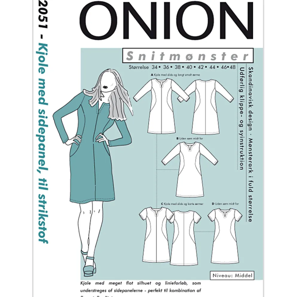 Onion Mønster, Kjole m/ sidepanel