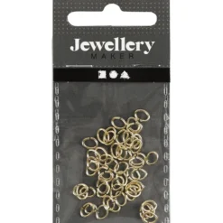 Oval-ring, 50stk. tykkelse 0,7 mm Forgyldt