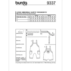 Overalls Burda Kids 9337 str. 62-92