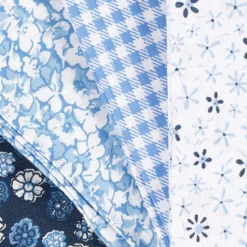 Patchworkstof 45×55 cm, 4 stk. Blå