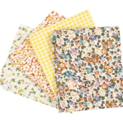 Patchworkstof 45×55 cm 4 stk. Gul