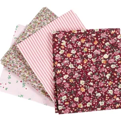 Patchworkstof 45×55 cm 4 stk. Rosa