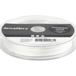 Polyester snor 1 mm, 50 m Hvid