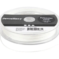 Polyester snor 1 mm, 50 m Hvid