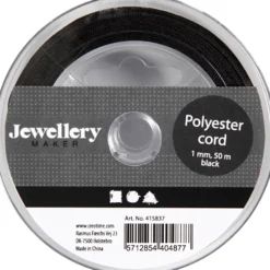 Polyester snor 1 mm, 50 m Sort