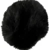 Pompon pels look 8cm m/elastikstrop, diam. 8 cm, sort, 1stk.