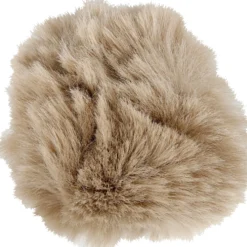 Pompon pels look m/elastikstrop, diam. 8 cm, lys camel, 1stk.