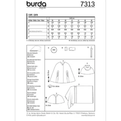Poncho Burda 7313 str. 36-48