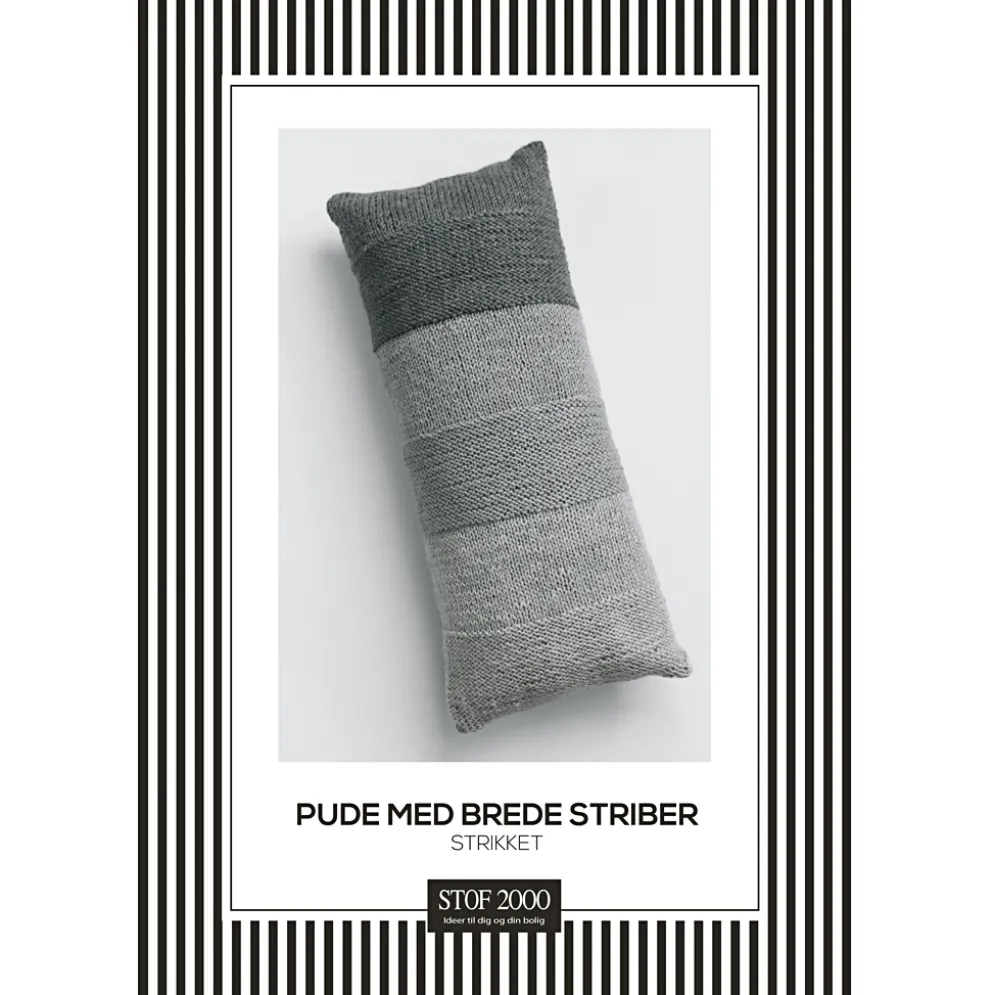 Pude med brede striber Strikkeopskrift