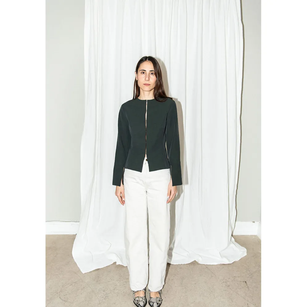 Puff and Pencil Silhouette blouse + trumpet sleeves str. XXS-XXL