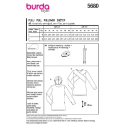 Pullover og bluse Burda 5680 str. 36-48