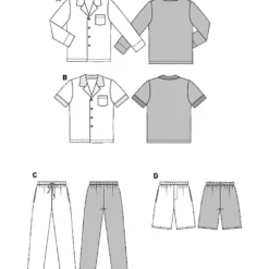 Pyjamas Burda 6741 str. 48-58