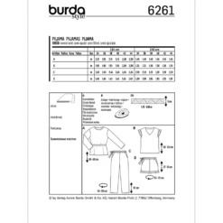 Pyjamas Burda 6261 str. 34-44