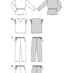 Pyjamas Burda 6261 str. 34-44