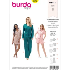 Pyjamas Burda 6742 str 34-44