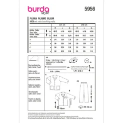 Pyjamas Burda 5956 str. M, L, XL