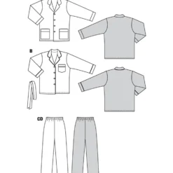 Pyjamas Burda 5956 str. M, L, XL