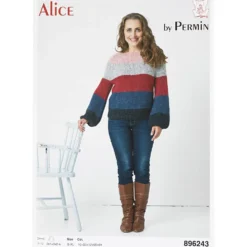 Raglansweater med strib i Alice