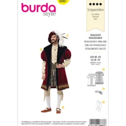 Renæsssance kostume Burda 6887 str. 46-60