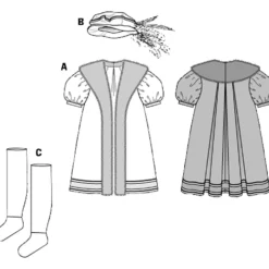 Renæsssance kostume Burda 6887 str. 46-60