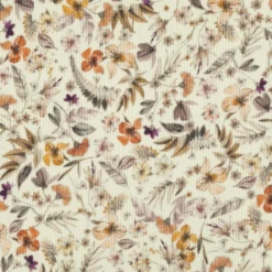 2×2 rib m/ blomster print Trend white