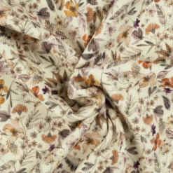 2×2 rib m/ blomster print Trend white