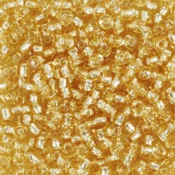 Rocaiperler, 3 mm, str. 8/0 , hulstr. 0,6-1,0 mm, 25 gr. Guld