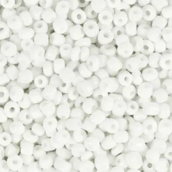 Rocaiperler, 3 mm, str. 8/0 , hulstr. 0,6-1,0 mm, 25 gr Hvid