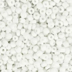 Rocaiperler, 3 mm, str. 8/0 , hulstr. 0,6-1,0 mm, 25 gr Hvid