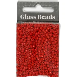 Rocaiperler, 3 mm, str. 8/0 , hulstr. 0,6-1,0 mm, 25 gr Mørk Rød