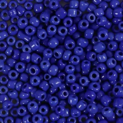 Rocaiperler, 3 mm, str. 8/0 , hulstr. 0,6-1,0 mm, 25 gr. Blå