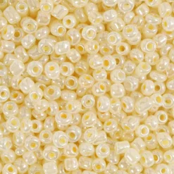 Rocaiperler, 3 mm, str. 8/0 , hulstr. 0,6-1,0 mm, 25 gr. Elfenben