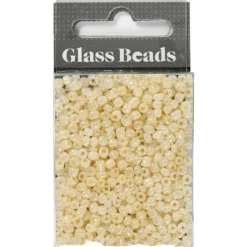 Rocaiperler, 3 mm, str. 8/0 , hulstr. 0,6-1,0 mm, 25 gr. Elfenben